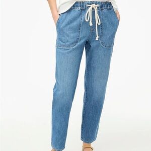 J crew factory denim drawstring pants size 31